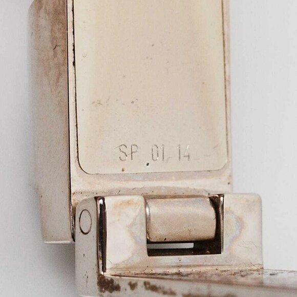 Hermes Fauve/Black Tadelakt Leather Palladium Plated Imprevisible Bracelet - Picture 5 of 7